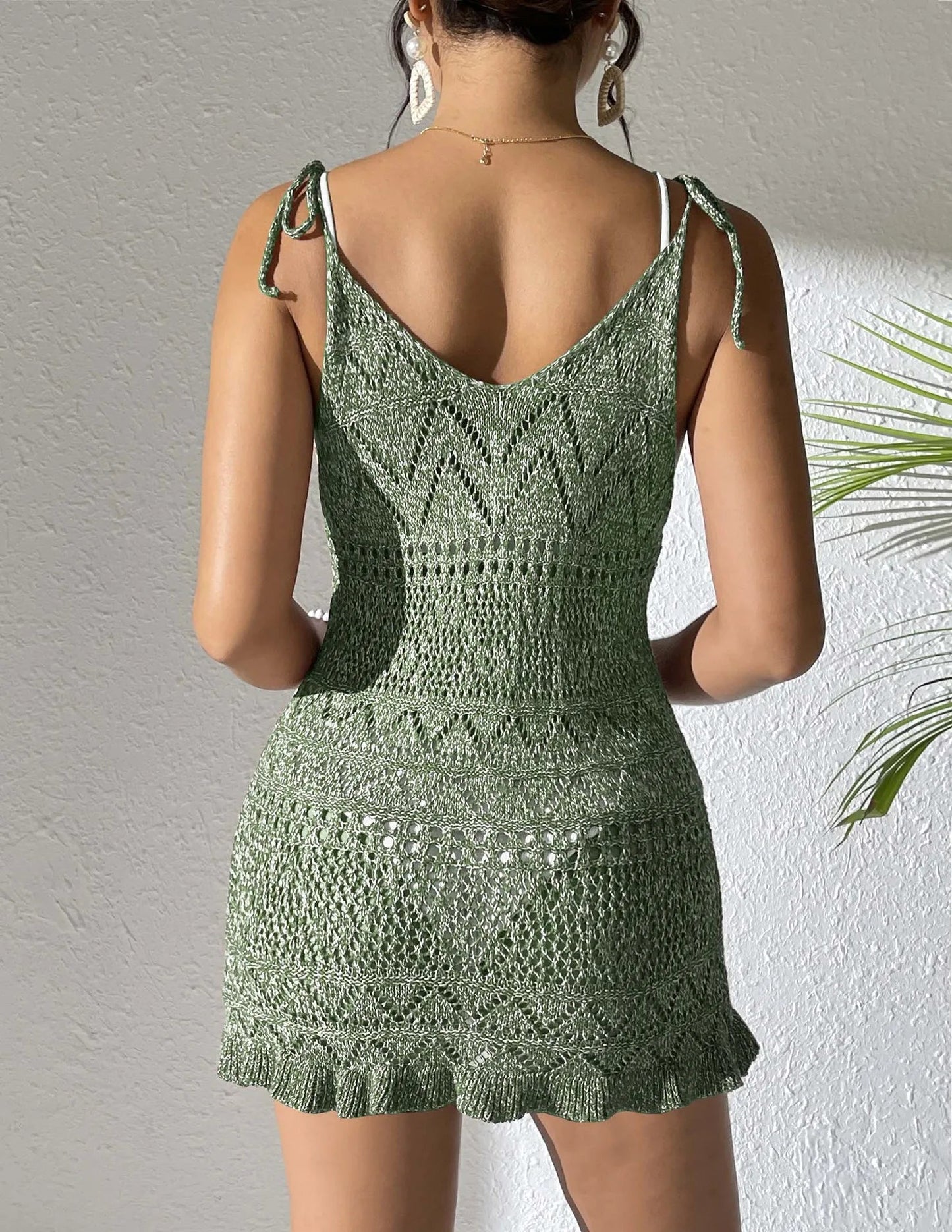 Beach dress, women's suspender dress, strap dress, high elasticity blended with fungus edge for vacation    Your Coastal Marketplace | Shoreshopper.com