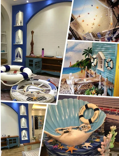 Nautical Style Welcome Decorative Red Blue Life Buoy Home Marine Beach Wall Decoration Crafts Living Room    Your Coastal Marketplace | Shoreshopper.com