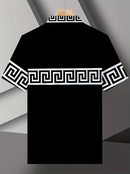 The new men's short-sleeved POLO shirt for summer 2025 features a casual fashionable and comfortable 3D striped pattern print    Home Decor Supply | Online Retail | ShoreShopper.com