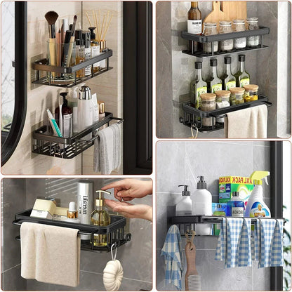 Bathroom Shelf Kitchen Storage Organizer Aluminum Alloy Shampoo Rack Shower Shelf Bathroom Accessories No Drill Shelf    Home Decor Supply | Online Retail | ShoreShopper.com