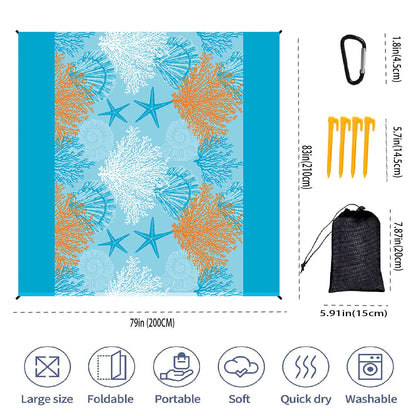 Beach Blanket Super Large 79 x 83 Inch Sandproof Waterproof Soft Comfortable Material Light Weight Portable for Beach Outdoor    Your Coastal Marketplace | Shoreshopper.com
