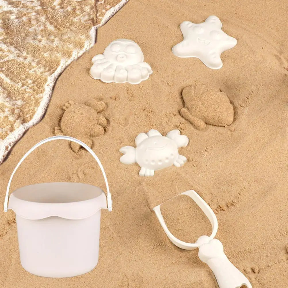 Beach Toy Set for Kids Plastic Sand Play Set with Bucket, Shovels, Molds Sea Creature Molds, Smooth Edges, Bright Colors    Your Coastal Marketplace | Shoreshopper.com