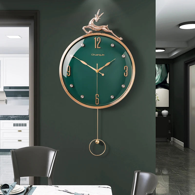 13 Inch Auspicious Deer Wall Clock Nordic Brief Design Living Room Decoration Kitchen Mute Clocks Art Wall Watch Home Decor NEW    Home Decor Supply | Online Retail | ShoreShopper.com