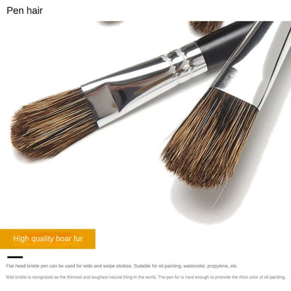 6pc new concept paintbrush wild boar mane oil painting brush water powder acrylic nail round head long black pole paintbrush set    Home Decor Supply | Online Retail | ShoreShopper.com
