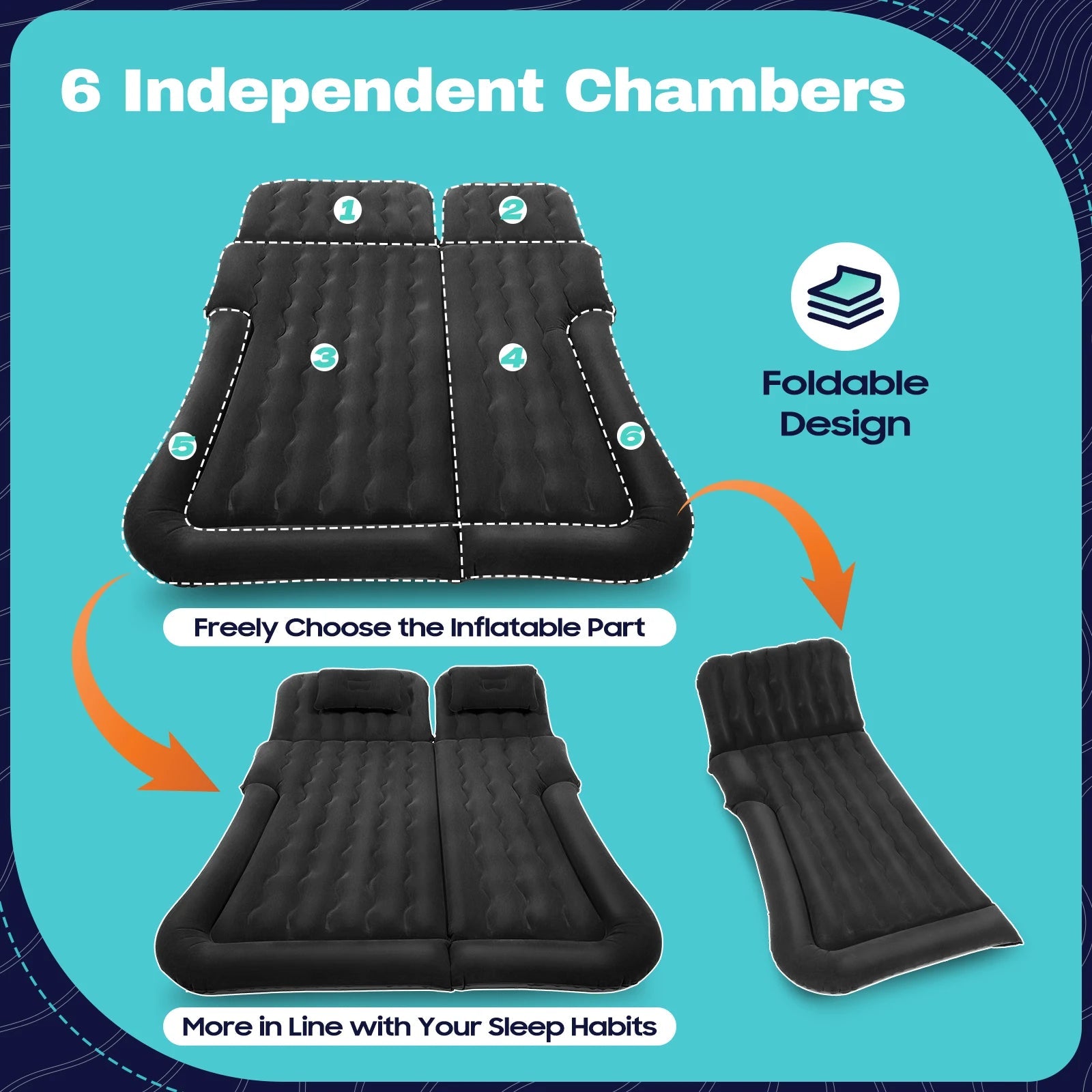 Car Mattress, SUV Car Air Mattresses with 2 Cushions and Pump, Thicker Air Bed for Travel, Camping, Removable Home Furniture    Home Decor Supply | Online Retail | ShoreShopper.com