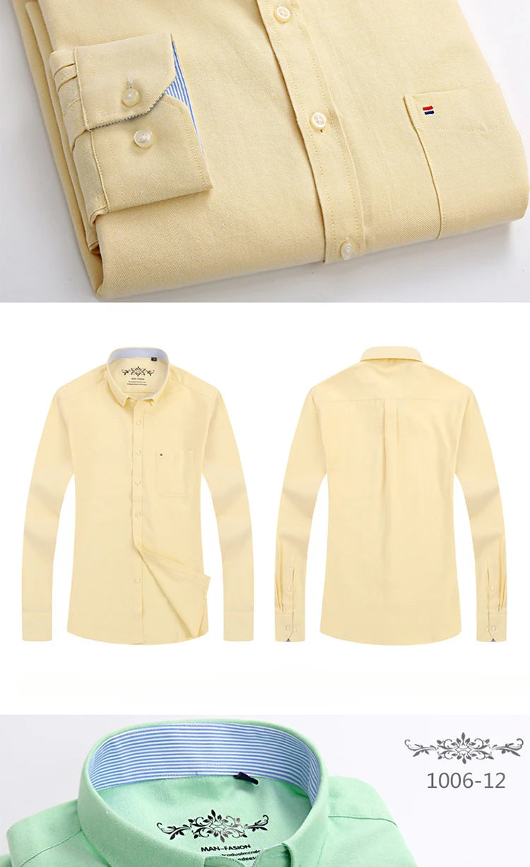 New in shirt long-sleeve shirts for men slim fit formal plian shirt single pocket office clothes soft plaid cotton designer tops    Home Decor Supply | Online Retail | ShoreShopper.com
