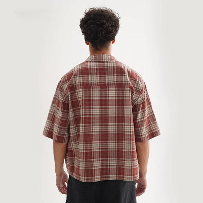 ‌Plaid Short Sleeve Shirt for Men‌ Casual Button Down,Lightweight Breathable Fabric,Trendy Streetwear,Summer Open Front Top    Home Decor Supply | Online Retail | ShoreShopper.com