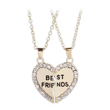 1 Pair Love Heart English Pendant Fashion Friends Necklace Good Friends Choker Statement Necklace