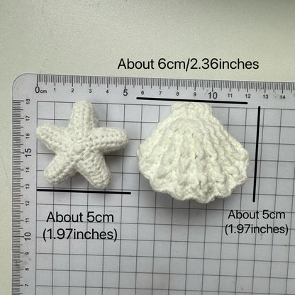 Finished Handmade Crochet Summer Beach Shells Starfish Accessories For Gift Decor,Knitted Wool Mini SeaShell Keyrings    Your Coastal Marketplace | Shoreshopper.com