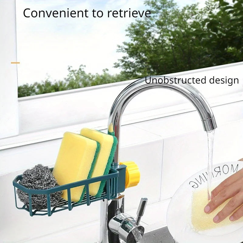 1 pc Lightweight faucet shelf - kitchen creative sink drain rack - non-perforated dishwashing rag sponge brush sink storage shel    Home Decor Supply | Online Retail | ShoreShopper.com