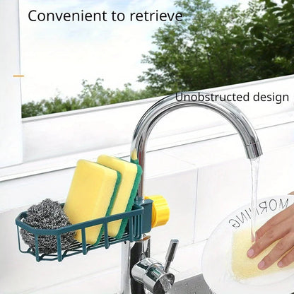 1 pc Lightweight faucet shelf - kitchen creative sink drain rack - non-perforated dishwashing rag sponge brush sink storage shel    Home Decor Supply | Online Retail | ShoreShopper.com
