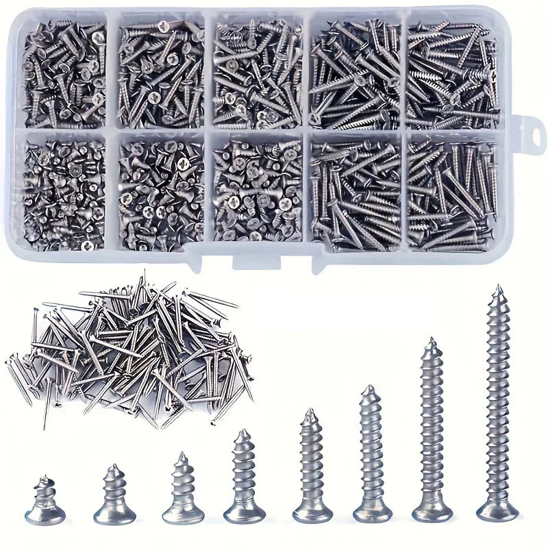 400pcs Self Tapping Wood Screws Set M2 Phillips Flat Head Sheet Metal Screw Self Tapping Screws Assortment Kit    Home Decor Supply | Online Retail | ShoreShopper.com