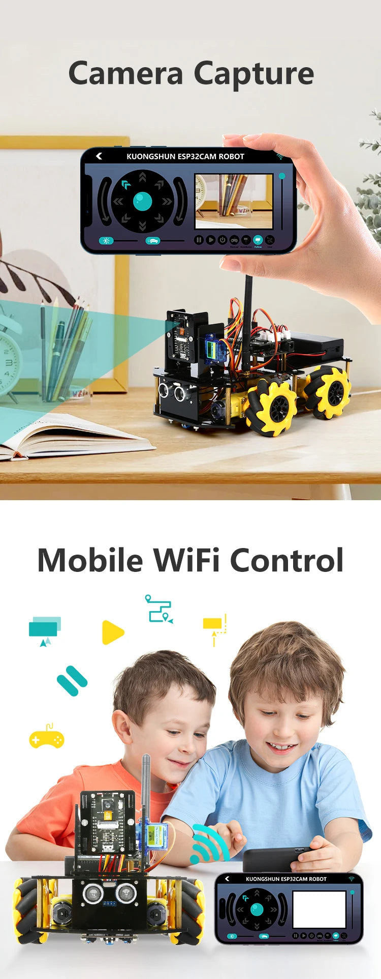 ESP32 Smart Robot Car Kit  Remote Control Car for Arduino Programming Project STEM Education Science Coding Kit - ShoreCo.Shop