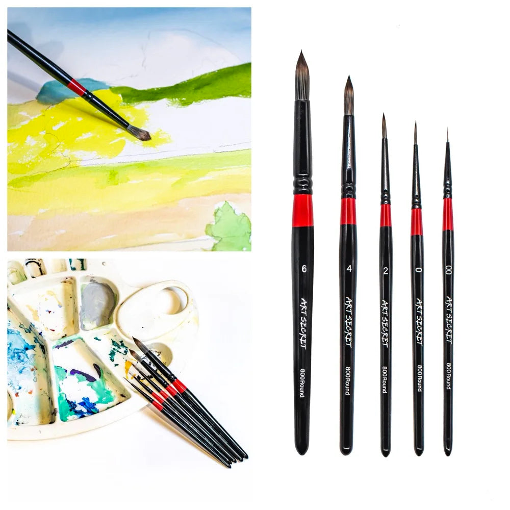 Artsecret Round Drawing Brush Set Professional Synthetic Hair Oil Watercolor Acrylic Paint Brushes Painting Art Supplies 800R    Home Decor Supply | Online Retail | ShoreShopper.com