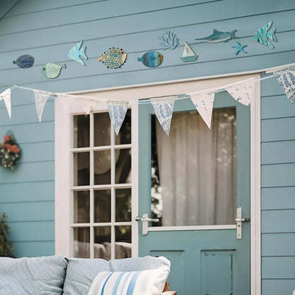 Nautical Coastal Ocean Home Wall Decor 10pcs Wooden Fish Hanging Ornament Non-3D Cute Pattern Beach Theme Bathroom Art Decor    Your Coastal Marketplace | Shoreshopper.com