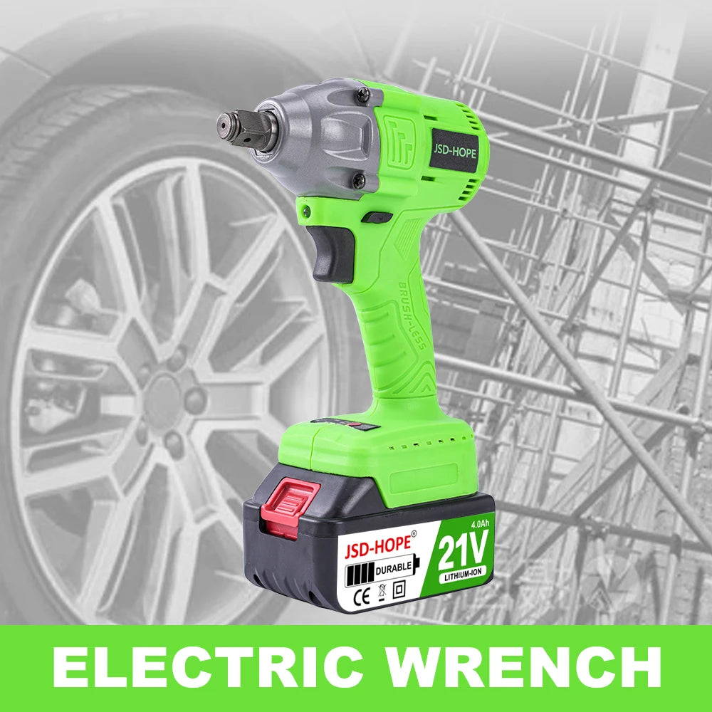 Brushless electric wrench High torque lithium charging wrench impact auto repair frame worker sleeve wind cannon - ShoreCo.Shop