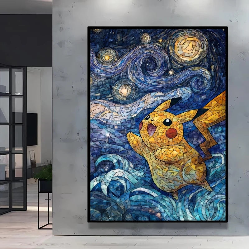 Van Gogh Style Pokemon Pikachu Wall Decoration Multiple Characters Are Available Creating A Unique Artistic Space for Your Home    Home Decor Supply | Online Retail | ShoreShopper.com