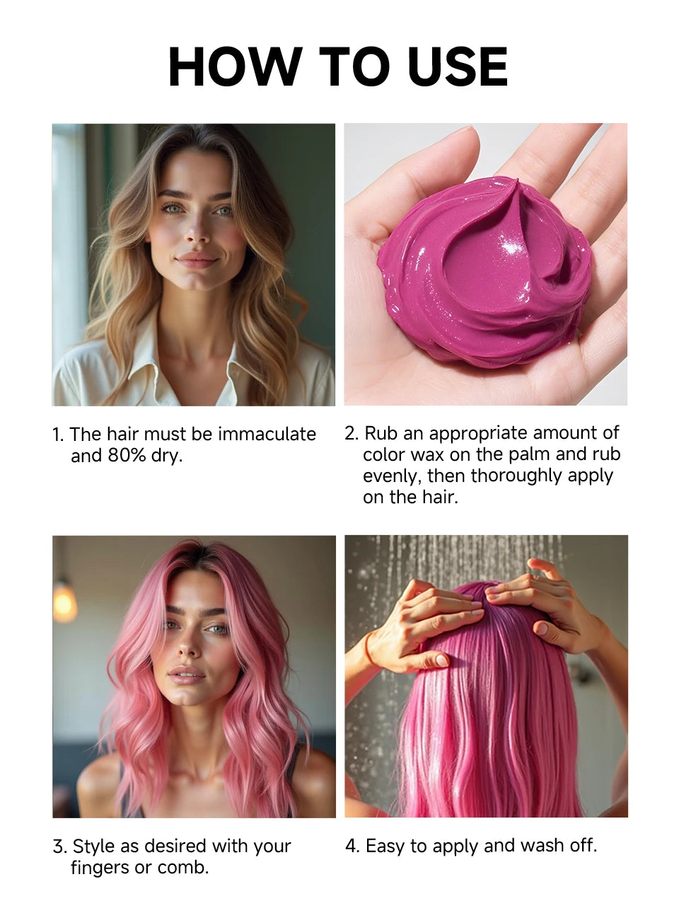 SEVICH Hair Colour Wax Temporary DIY Hair Coloring Wax One-Time Long Lasting Hair Dye Mud Cream Christmas Hair Styling Products - ShoreCo.Shop