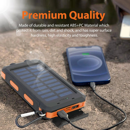 Solar Power Bank 10000mAh Portable Charging Poverbank External Battery Charger Strong Light LDE Light for All Smartphones    Home Decor Supply | Online Retail | ShoreShopper.com