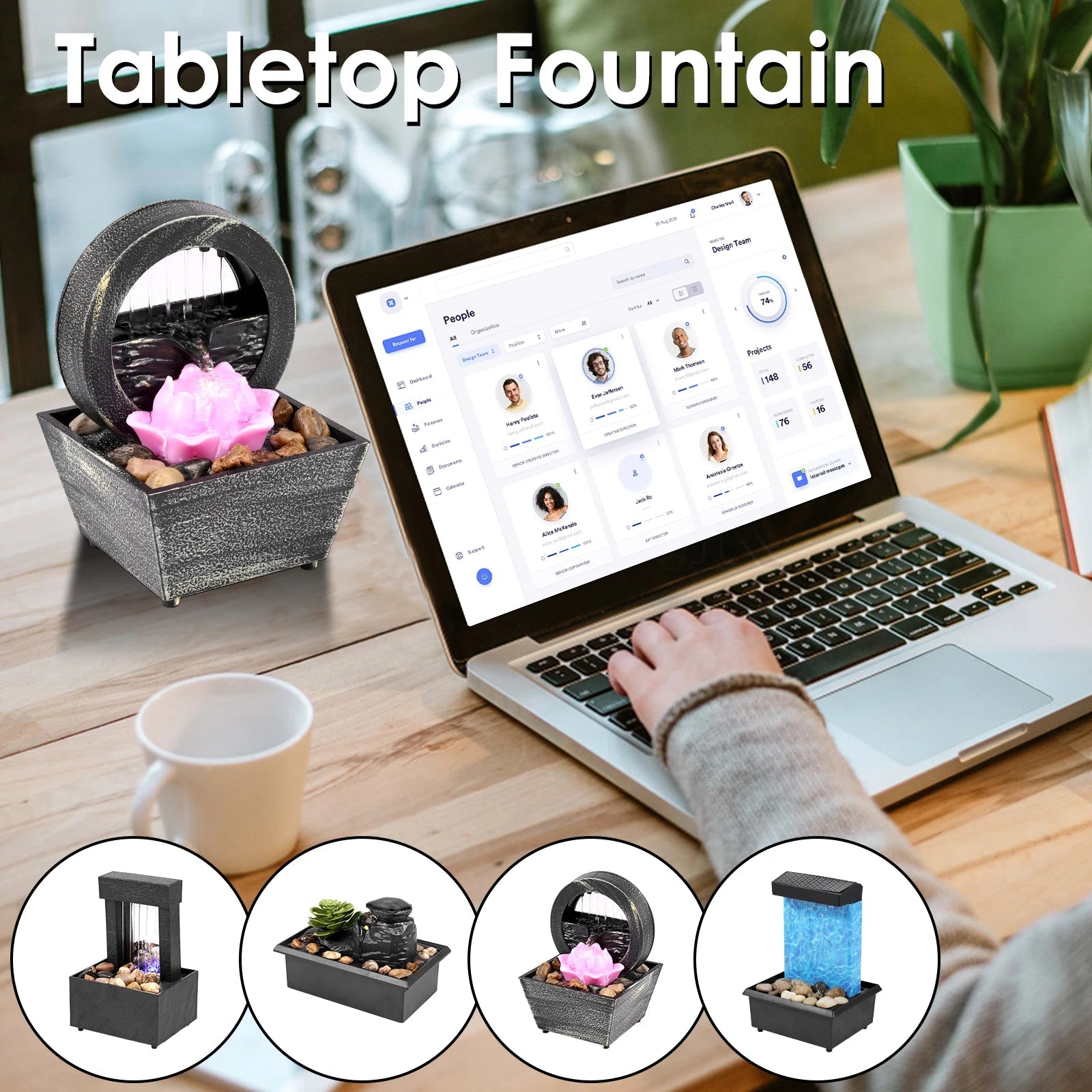Mini Tabletop Fountain with Light Sound Relaxation Indoor Water Fountain Ornament Zen Meditation Fountain Home Decorations    Home Decor Supply | Online Retail | ShoreShopper.com