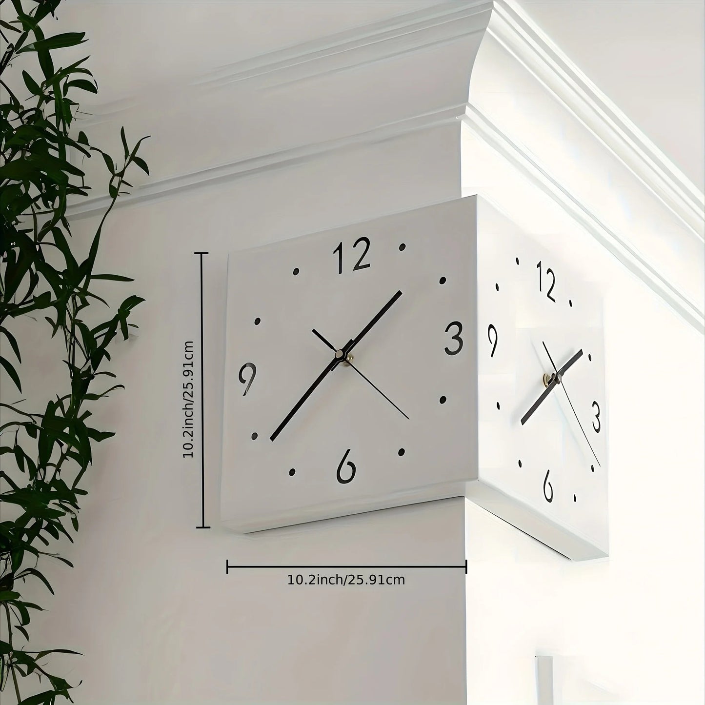 Ivory Corner Wrapping Double Sided Luminous w/ Light Sensor 16" Modern Wall Clock    Home Decor Supply | Online Retail | ShoreShopper.com