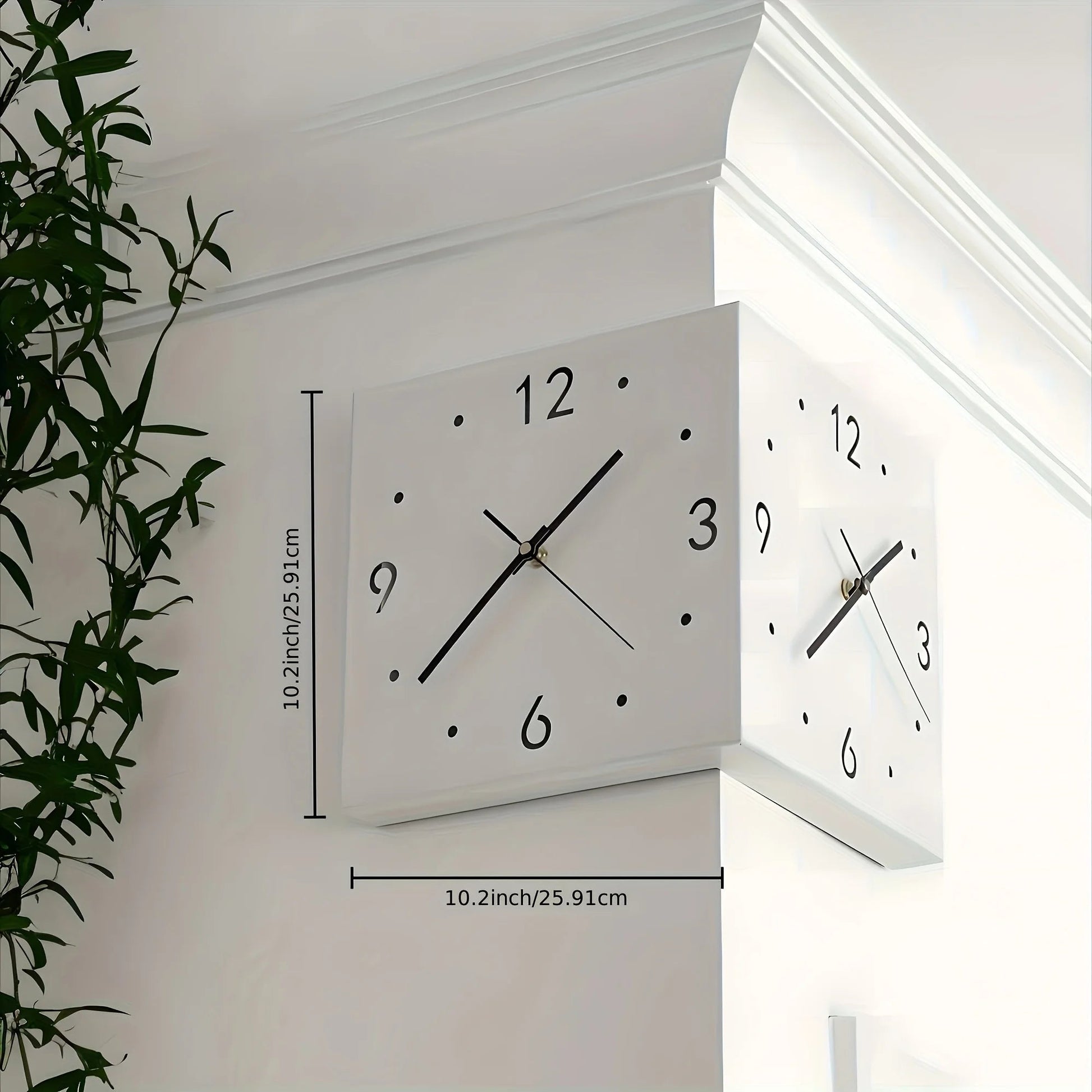 Ivory Corner Wrapping Double Sided Luminous w/ Light Sensor 16" Modern Wall Clock    Home Decor Supply | Online Retail | ShoreShopper.com