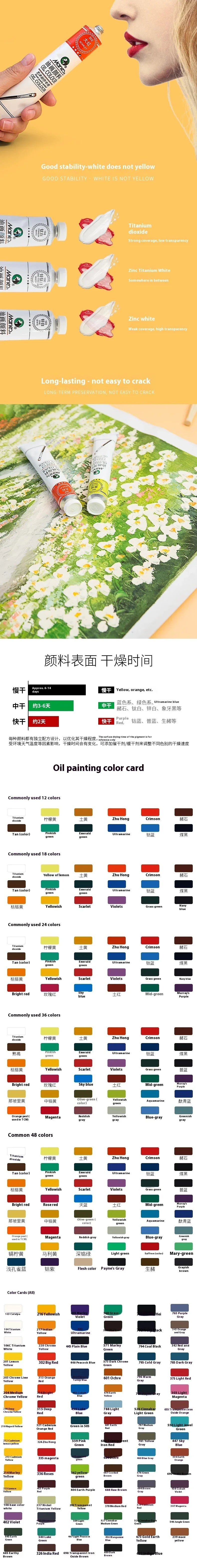Marie's Oil Paint 170ML Oil Painting Art Creation Pigment Large Oil Paint Paint Single Commonly Used 24 Colors    Home Decor Supply | Online Retail | ShoreShopper.com