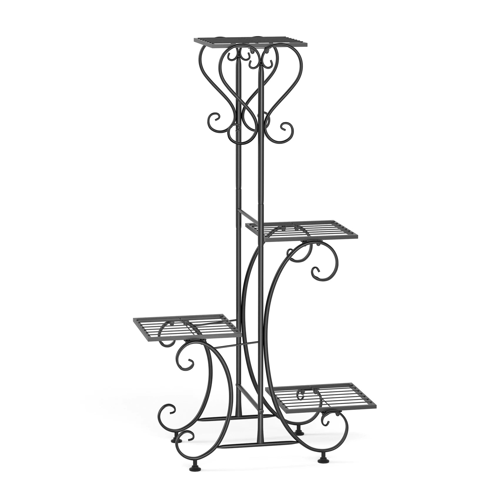 4 Tier Metal Plant Stand for Indoor Outdoor Garden Patio Flower Pot Display Rack Organizer Black and White    Home Decor Supply | Online Retail | ShoreShopper.com