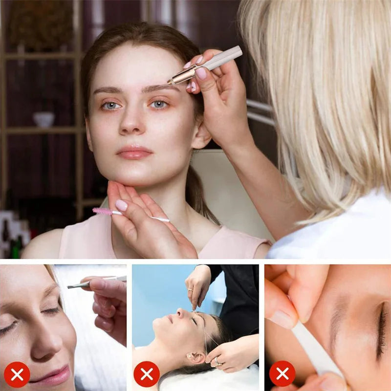 Electric Eyebrow Trimmer USB Charger Security Hair Removal Eye Brow Epilator Shaper Shaver Painless Razor Facial Hair Remover - ShoreCo.Shop