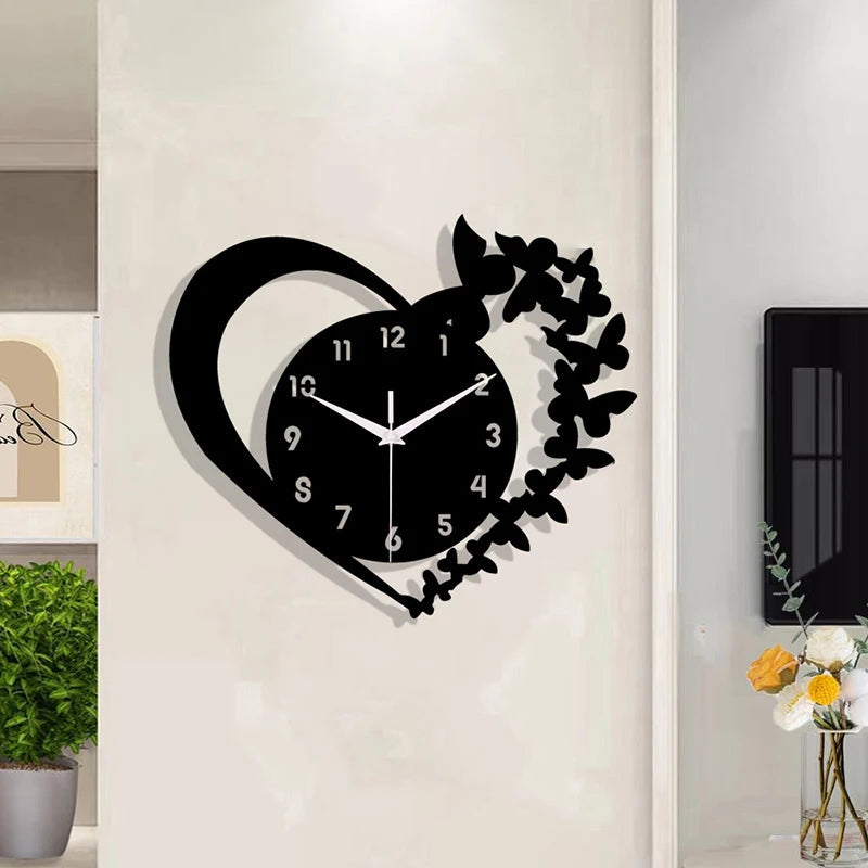 Heart shaped frameless design acrylic silent clock living room bedroom home decoration Mother's Day New Year Easter gift    Home Decor Supply | Online Retail | ShoreShopper.com