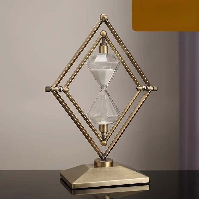 [Luxury Hourglass Timer] 30 Minutes Luxury Modern Geometric Hourglass Timer Ornament | Office Desk Decoration Display    Home Decor Supply | Online Retail | ShoreShopper.com