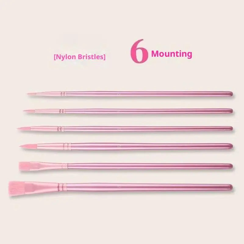 ♥Nylon Bristle Wooden Handle Pointed And Flat Watercolor Paintbrush Set For Art, Acrylic, Gouache, And Oil Painting    Home Decor Supply | Online Retail | ShoreShopper.com