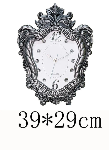 14" Vintage European Court elegance classical Style Wall Clock with Electroplated Black Gold/Silver & Roman Numerals for bedroom    Home Decor Supply | Online Retail | ShoreShopper.com