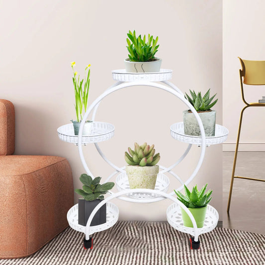 Metal Plant Stands 6 Pots Plants Flower Stand for Patio Garden Living Room Corner Balcony Bedroom Black / White    Home Decor Supply | Online Retail | ShoreShopper.com