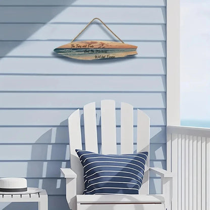 Beach Style Surfboard Wall Decor - Tropical Seascape Art on Wood-Like Material - Lightfast Design for Indoor/Outdoor Use    Your Coastal Marketplace | Shoreshopper.com