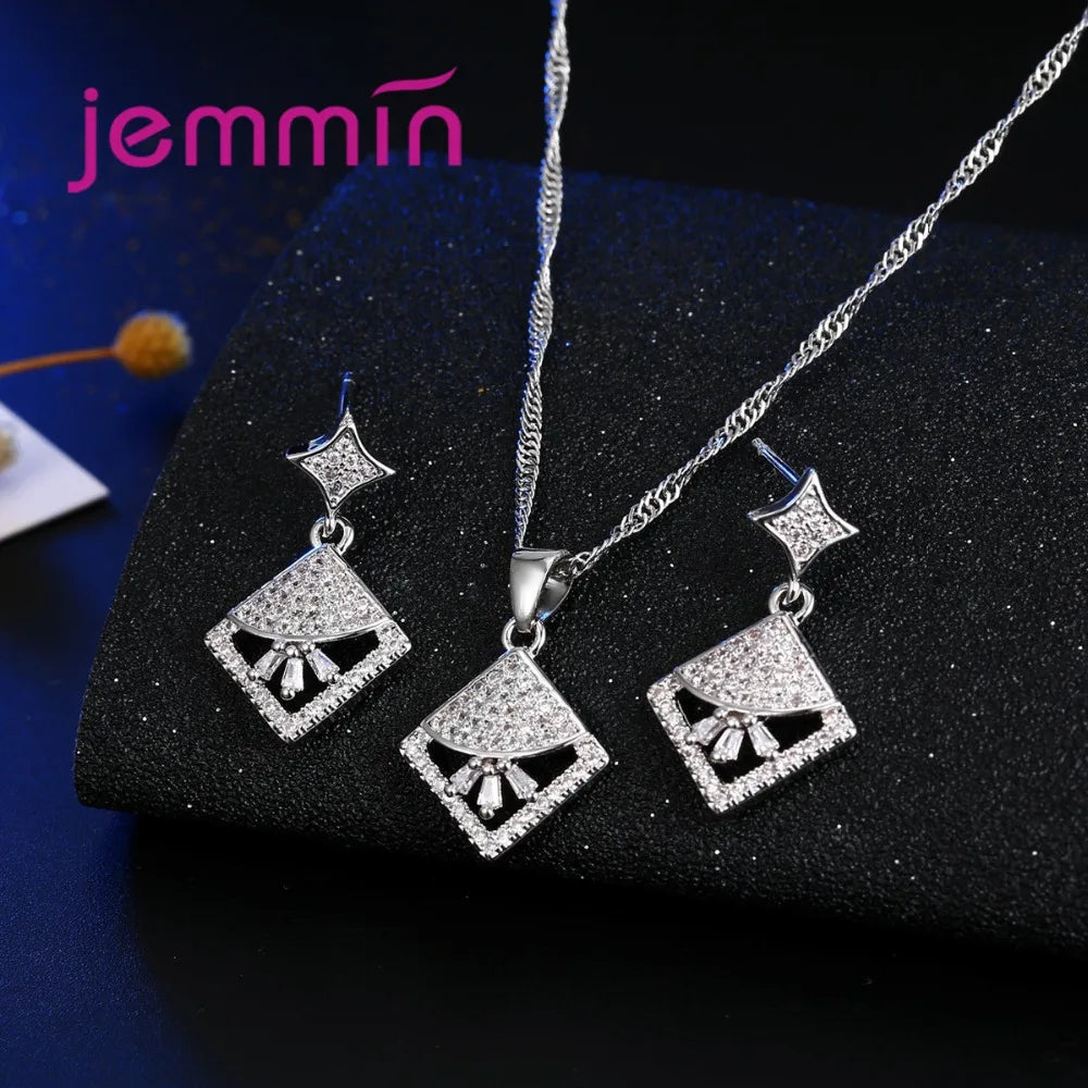 Classic Genuine 925 Sterling Silver Jewelry Sets Bridal Jewelry Woman Necklace Earring Sets New Arrival Wedding Engagement Gifts    Home Decor Supply | Online Retail | ShoreShopper.com