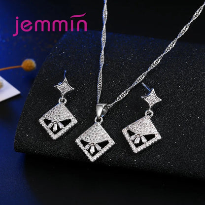 Classic Genuine 925 Sterling Silver Jewelry Sets Bridal Jewelry Woman Necklace Earring Sets New Arrival Wedding Engagement Gifts    Home Decor Supply | Online Retail | ShoreShopper.com