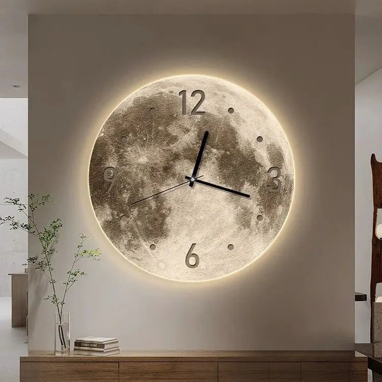 16 Inch Fashions Wall Clock Dining Room Living Moon The Earth Modelling LED Light Silent Movement Bedroom Clock Wall Decoration    Home Decor Supply | Online Retail | ShoreShopper.com