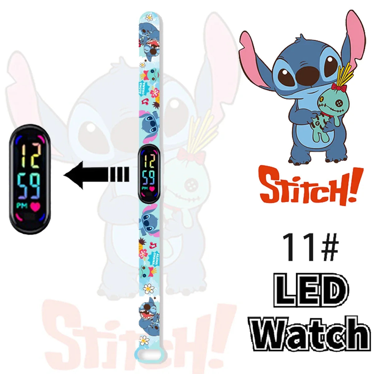 Disney Stitch Digital Kids' Watches Anime Figures LED Luminous Watch Touch Waterproof Electronic Sports Watch Kids Birthday Gift    Home Decor Supply | Online Retail | ShoreShopper.com