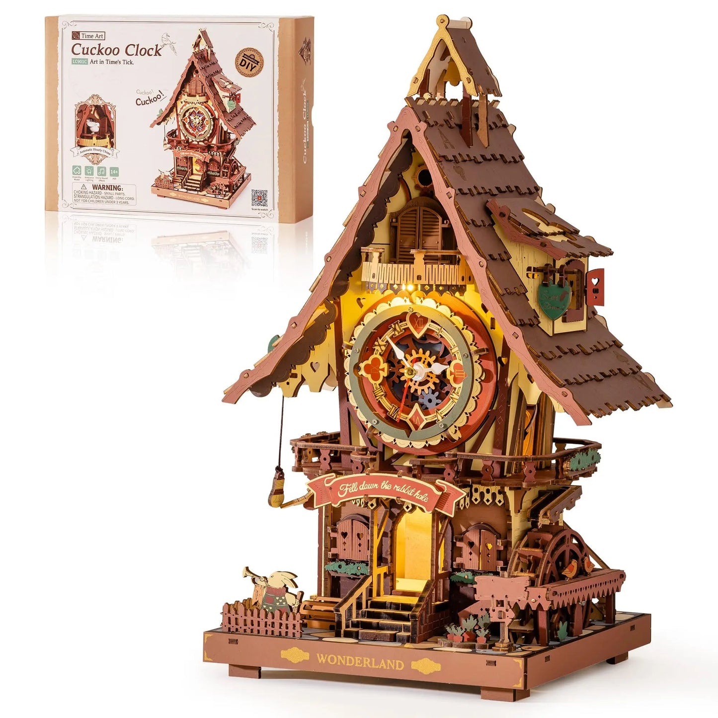 Robotime ROKR Cuckoo Clock Mechanical 3D Wooden Puzzle Christmas Cuckoo Clock Building Kit Holiday DIY Project for Teens Adults    Home Decor Supply | Online Retail | ShoreShopper.com