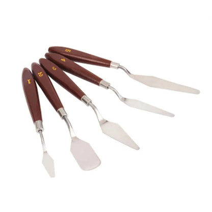 Hot 5PCS Stainless Steel Scraper Spatula Art Supplies for Artist Canva Oil Paint Color Mixing Palette Knife Painting Wholesale    Home Decor Supply | Online Retail | ShoreShopper.com