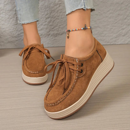 Women's Sports Shoes Spring Autumn Fashion Platform Sneakers Lace-up Round Toe Wedges Casual Comfortable Women's Shoes    Your Coastal Marketplace | Shoreshopper.com