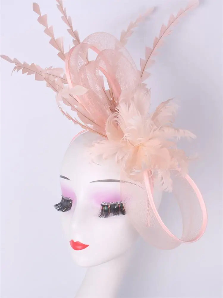 Light blue feather headwear, women's formal event Derby headwear, elegant ladies' hat, fashionable wedding headwear hat    Your Coastal Marketplace | Shoreshopper.com