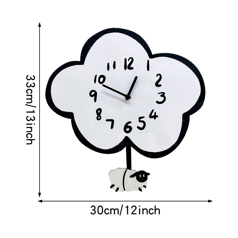 Cartoon Silent Swinging Wall Clock - Cute Home Decor for Living Room Bedroom - Room Decoration Silent Wall Clock    Home Decor Supply | Online Retail | ShoreShopper.com