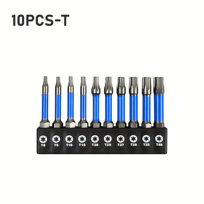 2" Impact Torx Bit PH2 Set 10pcs (TT6-TT40), 1/4" Hex-Shank S2 Steel Star Bit Set, CNC Machined Tips with Magnetism,    Home Decor Supply | Online Retail | ShoreShopper.com
