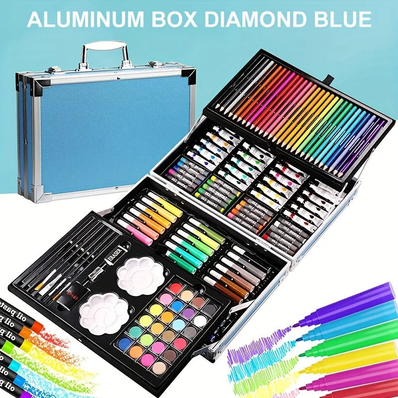Art Supplies, 145 Pack Painting Drawing Art Kit , Deluxe Double Layers Art Set Crafts, Colored Pencils, Oil Pastels, Watercolor    Home Decor Supply | Online Retail | ShoreShopper.com