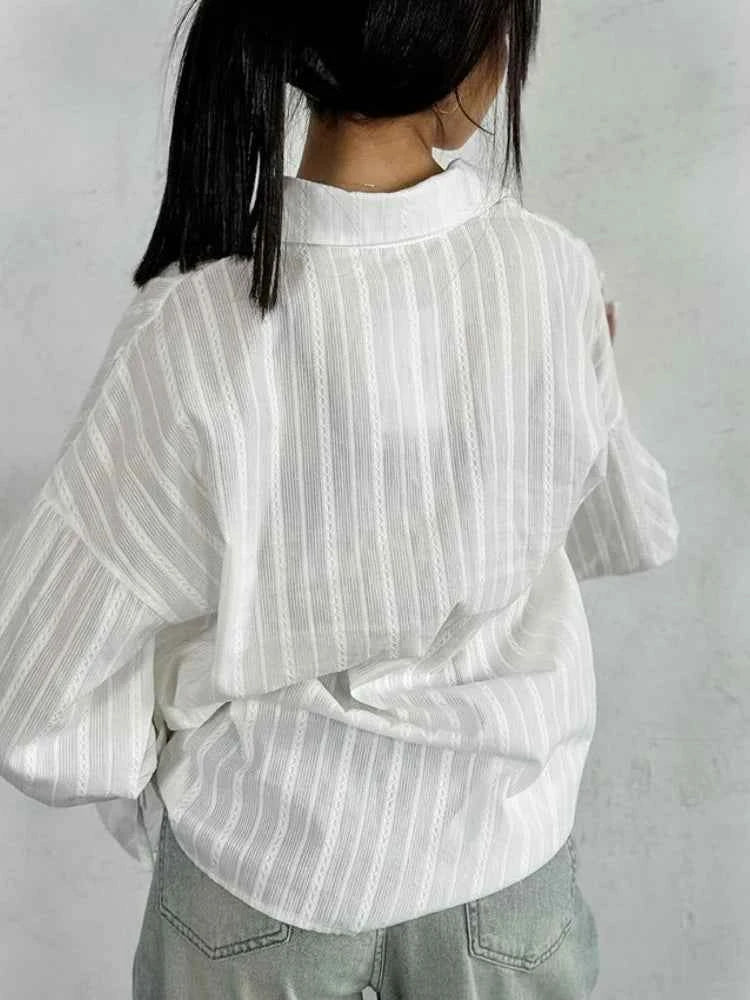 New Fashion White Shirts Women Long Sleeve Oversize Blouse New Spring Summer Basic Tops Cotton Chic Shirt for Women 100% Cotton