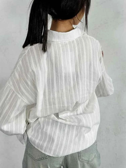 New Fashion White Shirts Women Long Sleeve Oversize Blouse New Spring Summer Basic Tops Cotton Chic Shirt for Women 100% Cotton