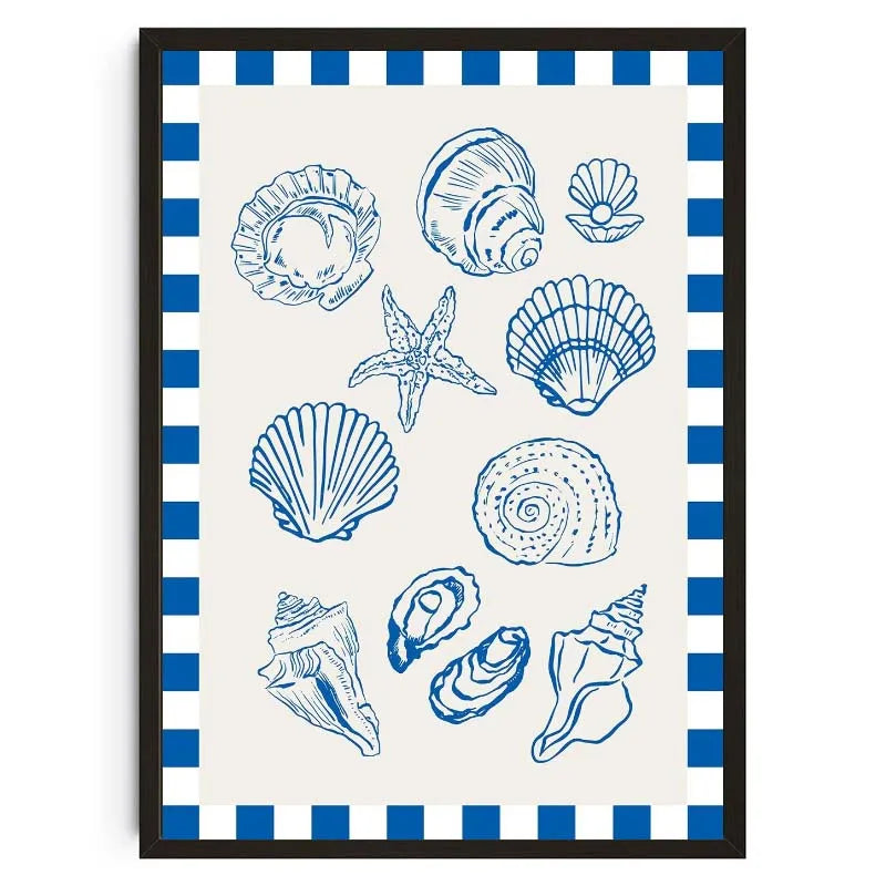 Seashells Meet Me At The Beach Poster Summer Sea Bikini Coastal Quotes Canvas Painting Trendy Wall Art Room Home Decor    Your Coastal Marketplace | Shoreshopper.com