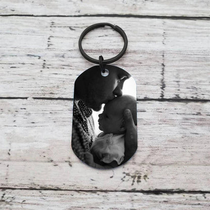 Father's Day Custom Photo Keychain Commemorative The Day You Became My Daddy Stainless Steel Keyring Personalized Gift For Daddy    Your Coastal Marketplace | Shoreshopper.com